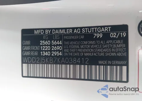 2019 Mercedes-Benz Cls 450 4Matic z USA, uszkodzony, nr VIN WDD2J5KB7KA038412